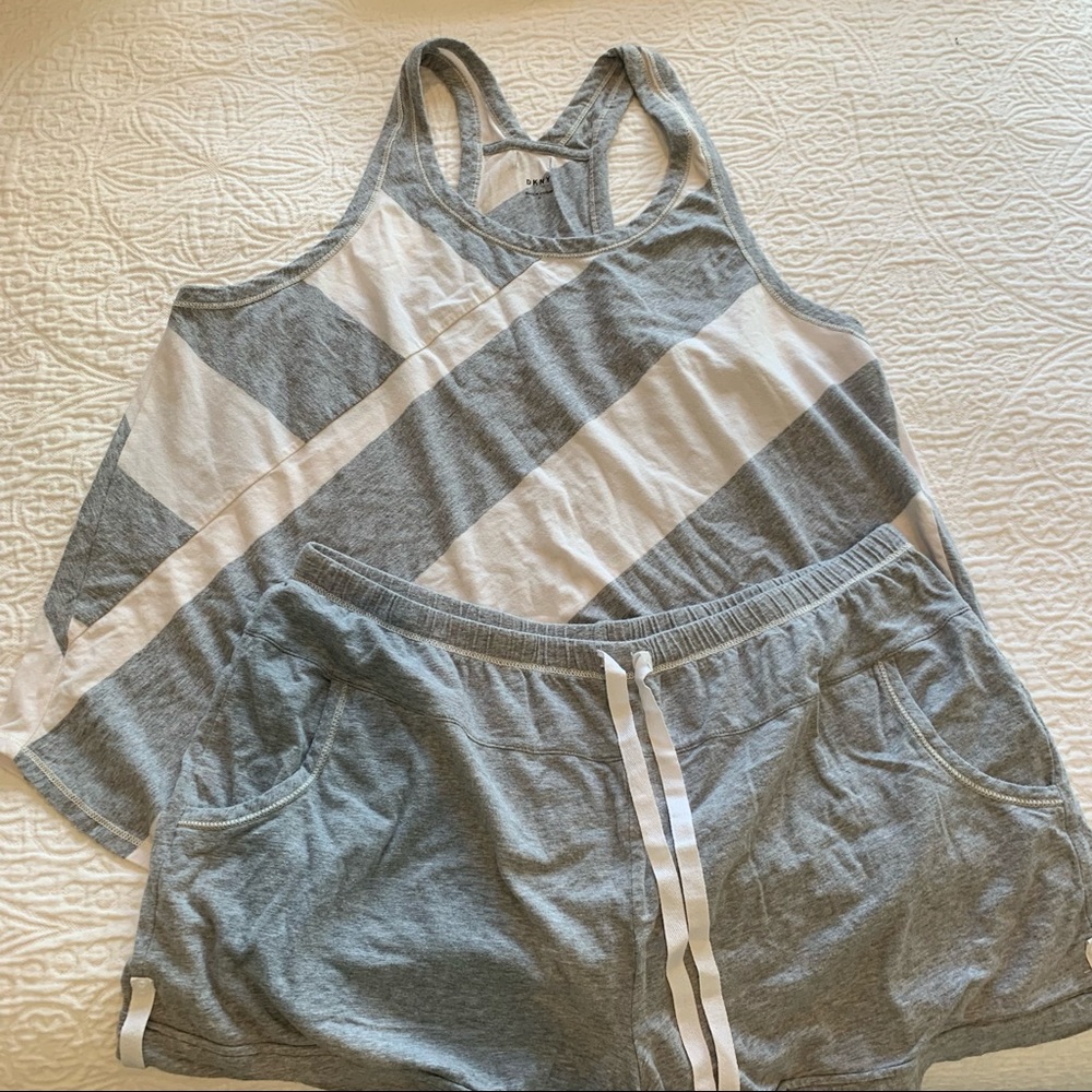 Gray and White DKNY Pajama Set Size XL